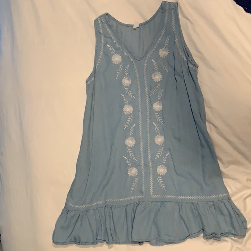 Chambray shift dress